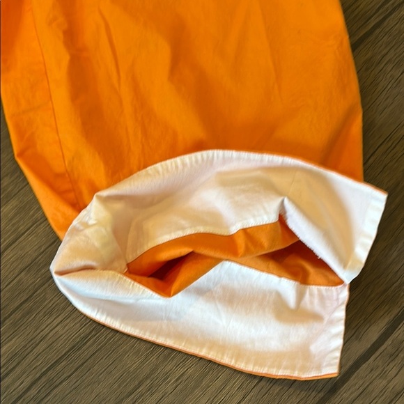 Eileen Fisher Bright Orange Cropped Cotton Pants Size Medium - Picture 3 of 8